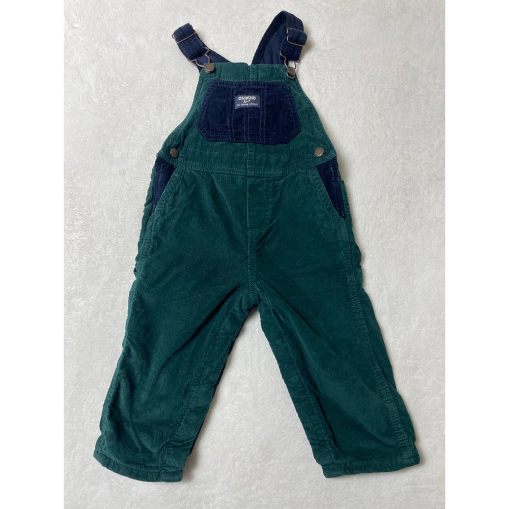 Baby OshKosh B'gosh Overalls 24 Months Green Navy Blue Corduroy